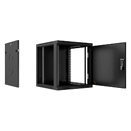 Cabeus, SH-05F-15U60/35m-BK, шкаф телекоммуникационный настенный 19" 15U 600x350x769mm (ШхГхВ) дверь металл, цвет черный (RAL 9004)