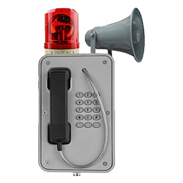 J&R JR103-FK-Y-HB-SIP, промышленный IP-телефон, с проблесковым маячком, громкоговорителем, питание 5В/1A илиPoE 