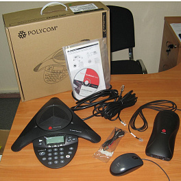 Polycom SoundStation2 EX, телефонный аппарат для конференц-связи, c возможностью подключения дополнительных микрофонов