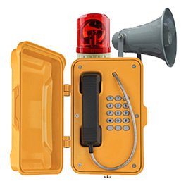 J&R JR101-FK-Y-HB-SIP , промышленный IP-телефон с крышкой, проблесковым маячком, громкоговорителем, DC 5V или PoE, 2 SIP аккаунта  