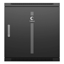 Cabeus, SH-05F-6U60/35m-BK, шкаф телекоммуникационный настенный 19" 6U 600x350x368mm (ШхГхВ) дверь металл, цвет черный (RAL 9004)