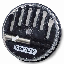 Stanley 1-68-738 - Набор отверточных насадок (7 шт.; 3SL+3PZ+магн. держ.)