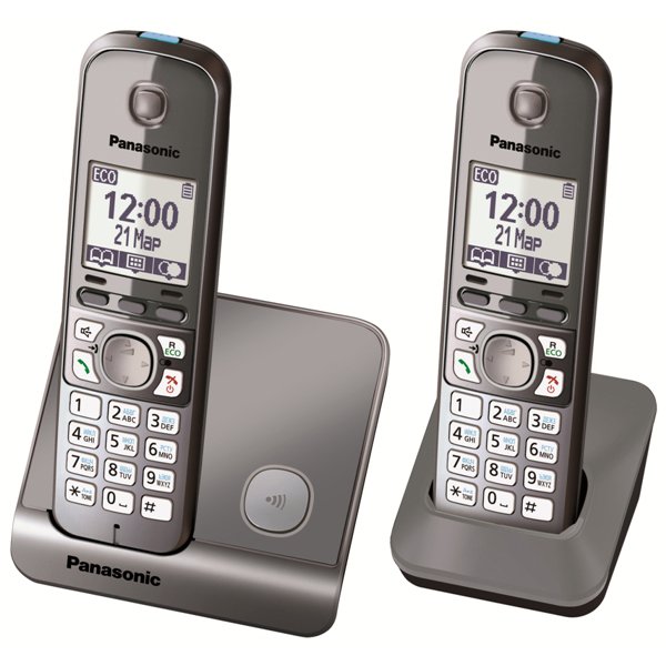 Panasonic KX-TG6712RUM, беспроводной DECT телефон (серый металлик)