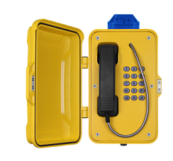J&R JR101-FK-L-SIP, промышленный ip-телефон (клавиатура, маячок, PoE, с крышкой, желтый)