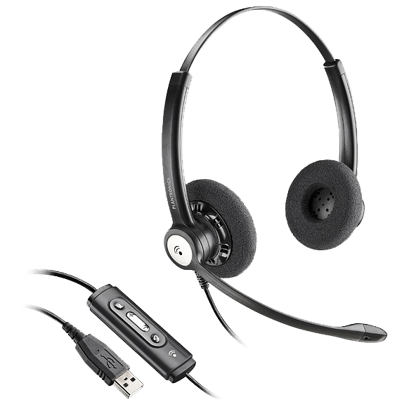Plantronics Entera BNC USB (HW121N-USB-M), профессиональная  USB гарнитура для колл-центра, Lync