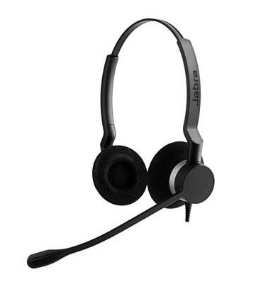 Jabra BIZ 2300 QD Duo (2309-820-104), профессиональная телефонная гарнитура для контакт и call-центров