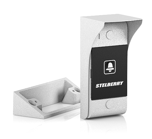 Stelberry S-125, антивандальная абонентская панель с защитным козырьком и кнопкой "Вызов"