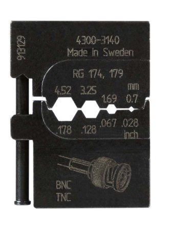Матрица Pressmaster 4300-3140 RG 174.179 для Коаксиальных коннекторов: 0.7 мм и 1.69 мм и 3.26 мм и 4.52 мм