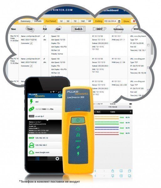 NETSCOUT LINKSPRINTER 300 - тестер сети Ethernet с модулем Wi-Fi и функцией тестирования кабеля