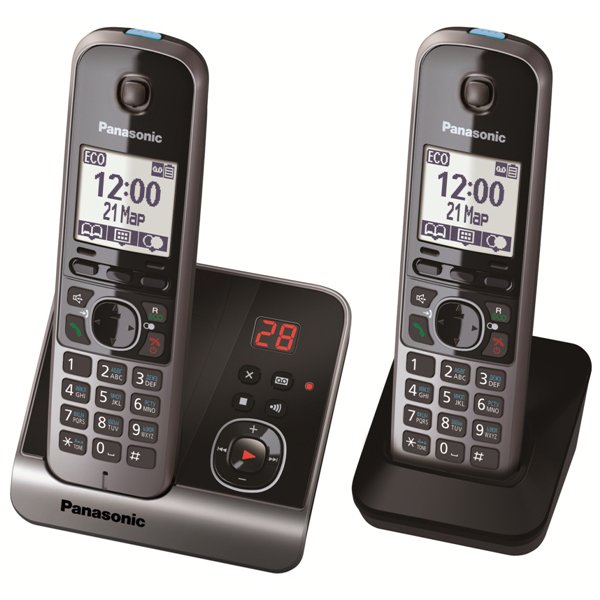 Panasonic KX-TG6722RUB, беспроводной DECT телефон (черный)
