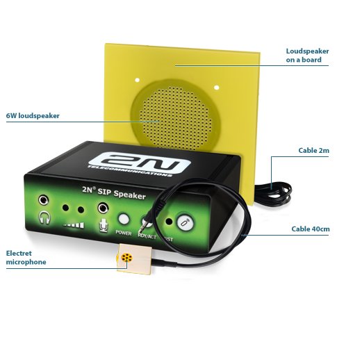 2N SIP Speaker,  система оповещения с обратной связью по IP, 6 Вт, PoE (комплект)