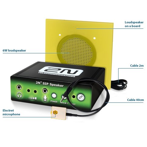 2N SIP Speaker,  система оповещения с обратной связью по IP, 6 Вт, PoE (комплект)