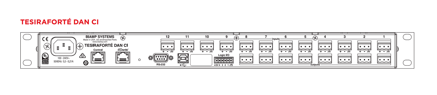 Biamp TesiraFORTE DAN CI цифровой аудиопроцессор с Dante