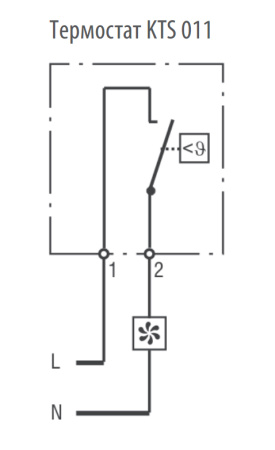 Cabeus, KTS011, термостат нормально-разомкнутый 0-60°C для охлаждения, с креплением