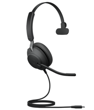 Jabra Evolve2 40 (24089-899-899), проводная гарнитура для компьютера, USB-C, MS Mono