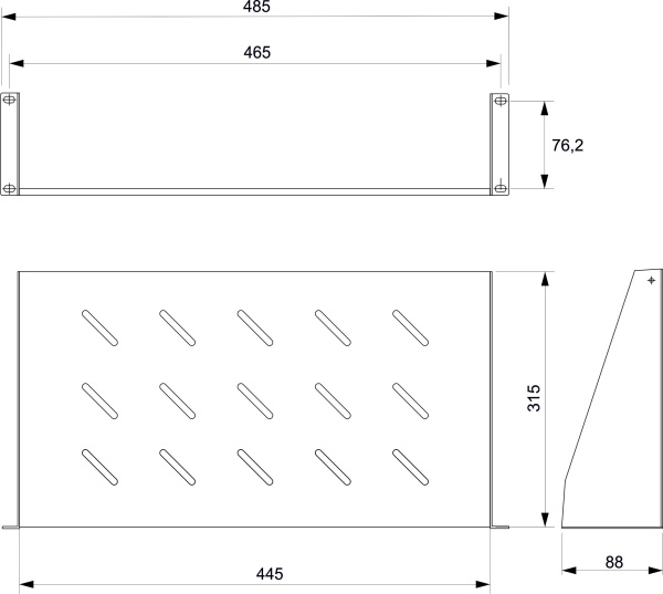Cabeus, SH-J017-2U-315-BK, полка 19" перфорированная консольная 2U глубина 315 мм, цвет черный (RAL 9004) Cabeus, SH-J017-2U-315-BK, полка 19" перфорированная консольная 2U глубина 315 мм, цвет черный (RAL 9004)