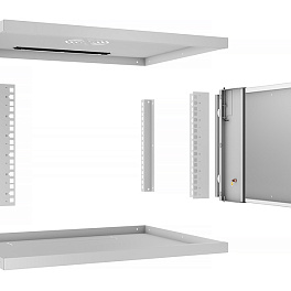 Cabeus, WSC-05D-6U55/45, шкаф телекоммуникационный настенный 19" 6U, серия LIGHT разборный, дверь стекло, цвет серый