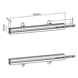 Направляющие кронштейна Lumi LVW06-Column50 (495X45X45)