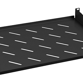Cabeus SH-J017-1U-315-BK, полка 19" перфорированная консольная 1U глубина 315 мм, цвет черный (RAL 9004)