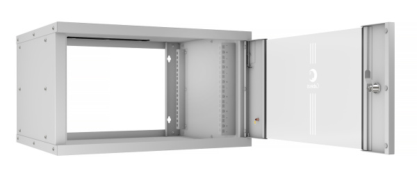 Cabeus, WSC-05D-6U55/45, шкаф телекоммуникационный настенный 19" 6U, серия LIGHT разборный, дверь стекло, цвет серый