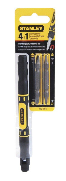 Stanley 66-344M - Отвертка карманная с 2-мя двусторонними вставками Stanley 66-344M - Отвертка карманная с 2-мя двусторонними вставками