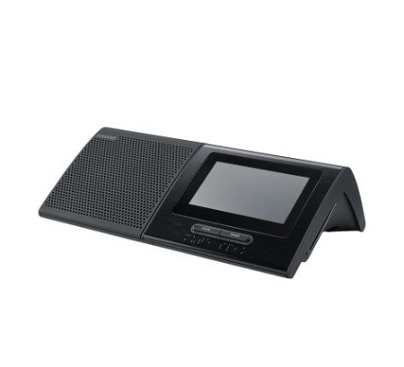 Настольный микрофонный пульт с 4,3" сенсорным экраном, громкоговорителем, считывателем ID-карт, двумя селекторами каналов