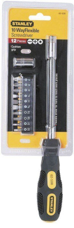 Stanley 0-62-508 - Отвертка с гибким стержнем, с 10 насадками Stanley 0-62-508 - Отвертка с гибким стержнем, с 10 насадками