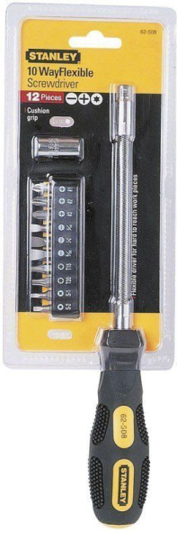Stanley 0-62-508 - Отвертка с гибким стержнем, с 10 насадками Stanley 0-62-508 - Отвертка с гибким стержнем, с 10 насадками