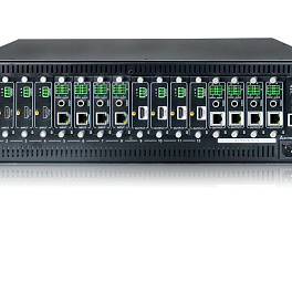 Универсальный модульный матричный коммутатор Digis FMA-16 (шасси), 16 портов, 4K, RS232, IR, TCP/IP, EDID, Сенсорный экран, 4 из 12 портов сторого выходные