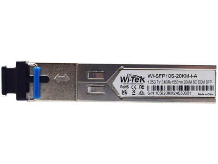 WI-TEK WI-SFP10S-20KM-I, промышленные оптические модули SFP WDM