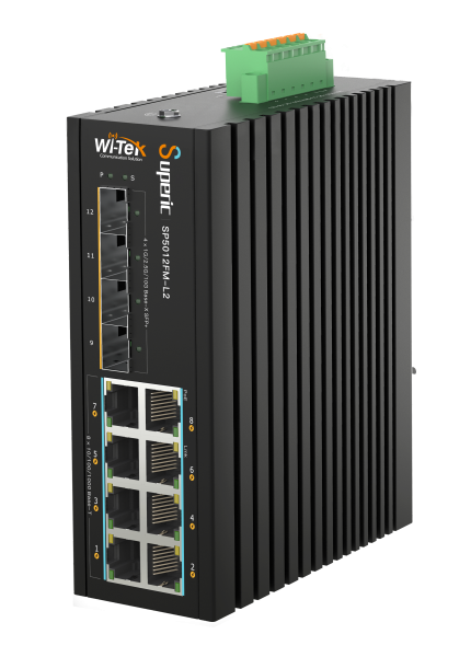 WI-TEK Superic SP5012FM-l2, промышленный коммутатор