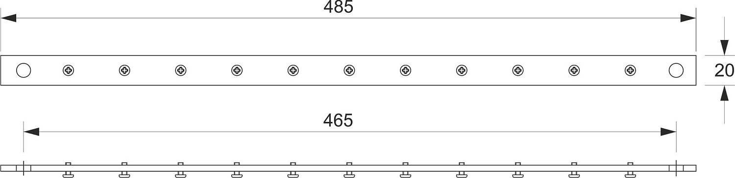 Cabeus, CGB-1U-19, медная шина заземления (покрытие никелем), 19" дюймов, в комплекте винты, шайбы