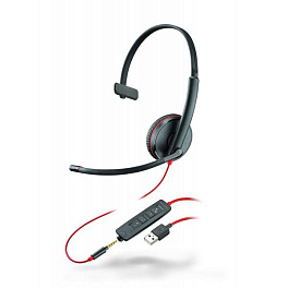 Plantronics BlackWire C3215-A - проводная гарнитура (jack 3.5/USB-A)