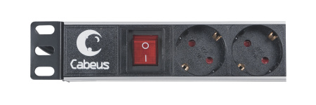 Cabeus, PDU-8P-2IEC, блок евророзеток для 19" шкафов, горизонтальный, 8 розеток, 10 A, выключатель, алюминиевый корпус, шнур 2 м, вилка IEC 320 C14 Cabeus, PDU-8P-2IEC, блок евророзеток для 19" шкафов, горизонтальный, 8 розеток, 10 A, выключатель, алюминиевый корпус, шнур 2 м, вилка IEC 320 C14
