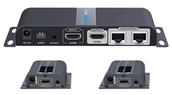 Lenkeng LKV712Pro, разветвитель-удлинитель 1*2 HDMI, ИК, CAT6, до 40 метров  Lenkeng LKV712Pro, разветвитель-удлинитель 1*2 HDMI, ИК, CAT6, до 40 метров