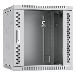Cabeus, SH-05F-12U60/35, шкаф телекоммуникационный настенный 19" 12U 600x350x635mm (ШхГхВ) дверь стекло