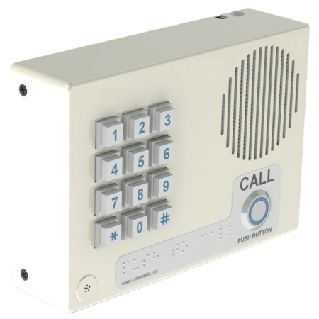 Cyberdata накладной IP-SIP домофон для внутреннего монтажа с клавиатурой, цвет светло-серый (011113)