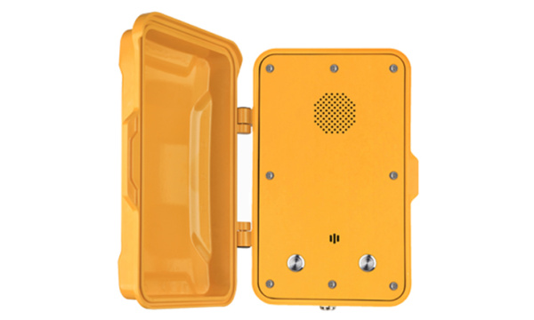 J&R JR102-2B-Y-SIP, промышленный IP-телефон с крышкой, с 2 кнопками 