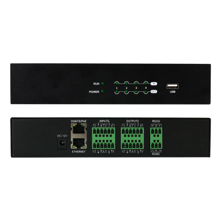 Prestel DAP-0404AD, аудиопроцессор Dante и аналоговое аудио