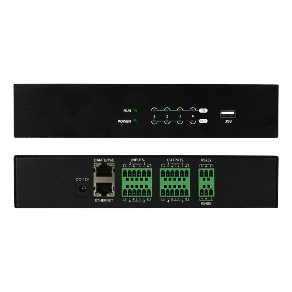 Prestel DAP-0404AD, аудиопроцессор Dante и аналоговое аудио