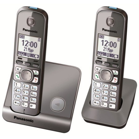 Panasonic KX-TG6712RUM, беспроводной DECT телефон (серый металлик) Panasonic KX-TG6712RUM, беспроводной DECT телефон (серый металлик)