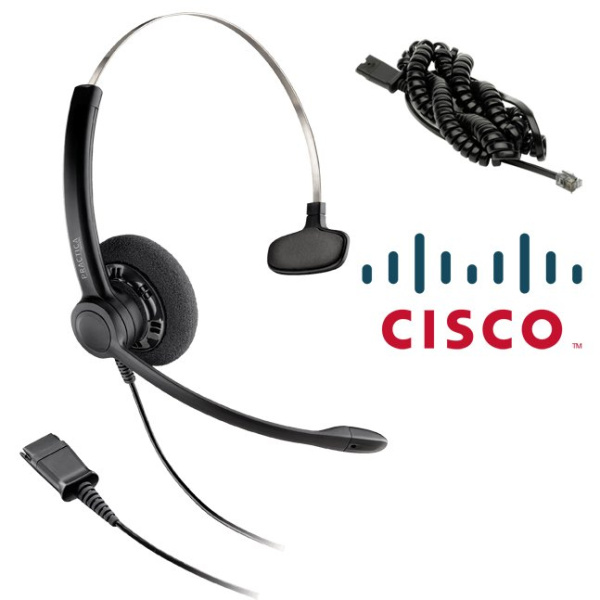 Комплект Plantronics SP11-QD/SP-C, проводная гарнитура Practica в комплекте с шнуром-переходником для Cisco