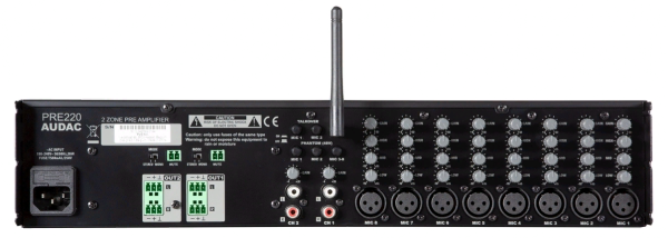 AUDAC PRE220, двухзонный стереофонический матричный микшер-предусилитель AUDAC PRE220, двухзонный стереофонический матричный микшер-предусилитель