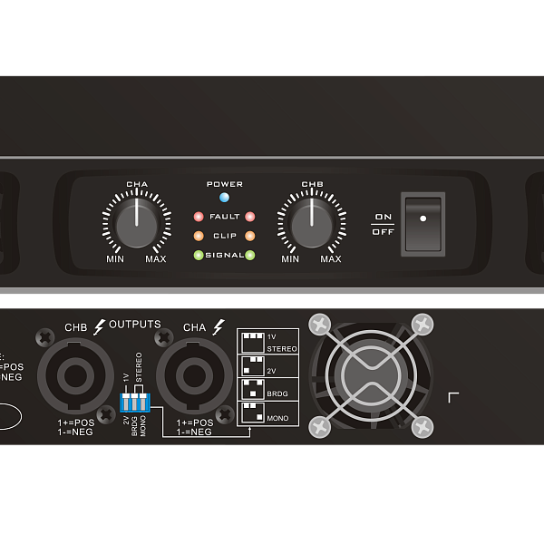 ITC TS-500PI, 2-канальный усилитель 2х500W