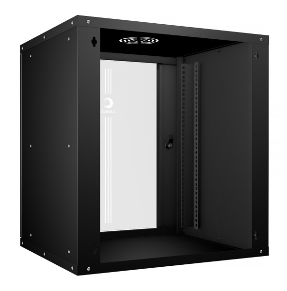 Cabeus, WSC-05D-12U55/45-BK, шкаф телекоммуникационный настенный 19" 12U, серия LIGHT разборный, дверь стекло, цвет черный Cabeus, WSC-05D-12U55/45-BK, шкаф телекоммуникационный настенный 19" 12U, серия LIGHT разборный, дверь стекло, цвет черный