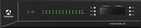 TendZone TYCHO T1212/CA - Цифровая аудиоплатформа, 12 вх / 12 вых со встроенным усилителем 4x100 В и 2-мя входами под радиомикрофоны