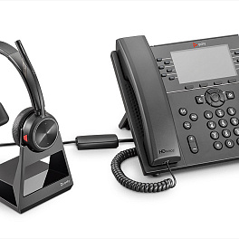 Poly Savi 7210 , беспроводная DECT-гарнитура для стационарного телефона