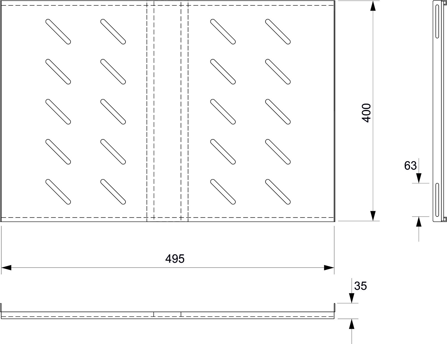 Cabeus, SH-J018-FC-600m-100KG, полка 19" перфорированная глубиной 400 мм для напольных и настенных шкафов глубиной 600 мм, усиленная до 100кг