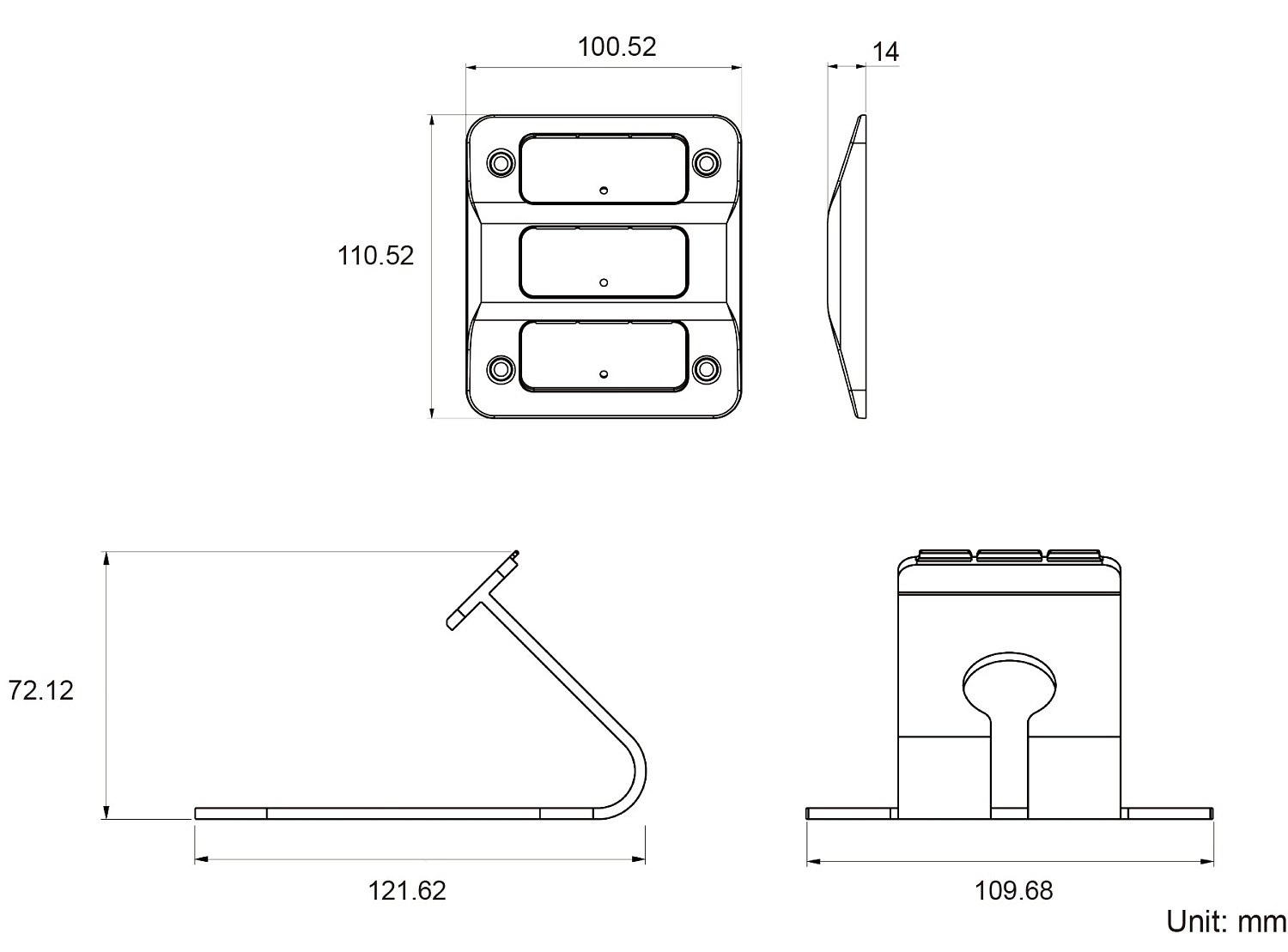 Qbic AC-112, подставка для TD-1050 PRO/TD-1060 Slim/TD-1070, черная