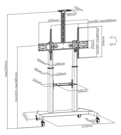 IPmatika TTL06-610TW, мобильная стойка для ВКС (черная)
